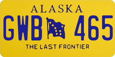 AK license plate GWB465