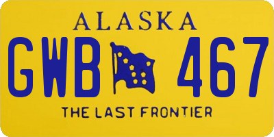 AK license plate GWB467