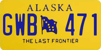 AK license plate GWB471