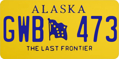 AK license plate GWB473