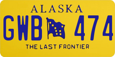 AK license plate GWB474