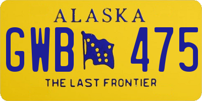 AK license plate GWB475