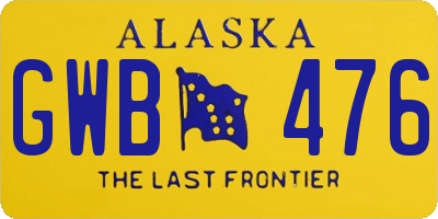 AK license plate GWB476