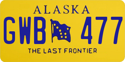 AK license plate GWB477