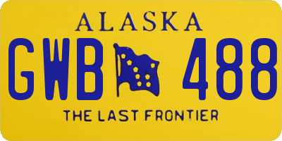 AK license plate GWB488