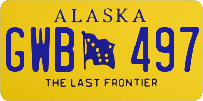 AK license plate GWB497