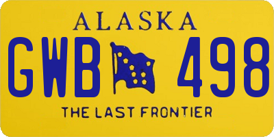 AK license plate GWB498