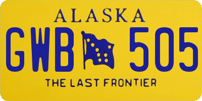 AK license plate GWB505