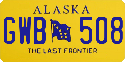 AK license plate GWB508