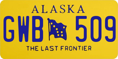 AK license plate GWB509