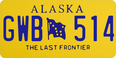 AK license plate GWB514