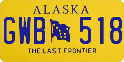 AK license plate GWB518