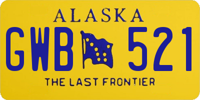 AK license plate GWB521