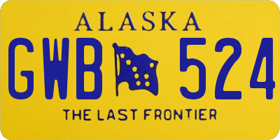 AK license plate GWB524