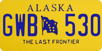 AK license plate GWB530