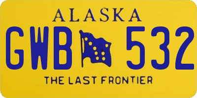 AK license plate GWB532