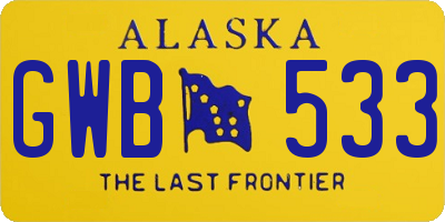 AK license plate GWB533