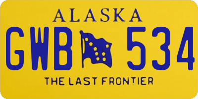 AK license plate GWB534