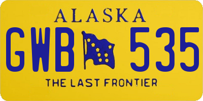 AK license plate GWB535