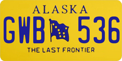 AK license plate GWB536