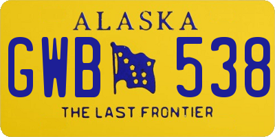 AK license plate GWB538