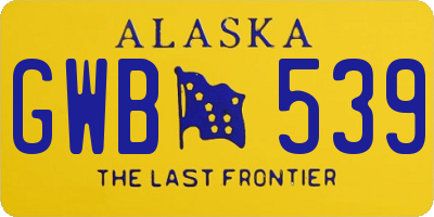 AK license plate GWB539