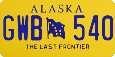 AK license plate GWB540