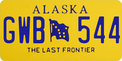 AK license plate GWB544