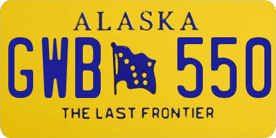 AK license plate GWB550