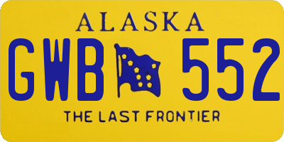 AK license plate GWB552