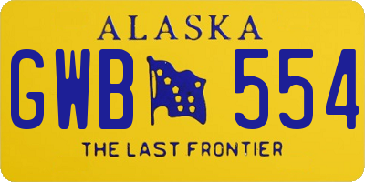 AK license plate GWB554