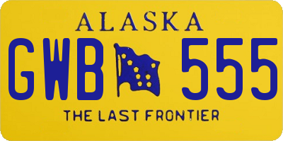 AK license plate GWB555