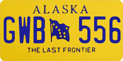 AK license plate GWB556