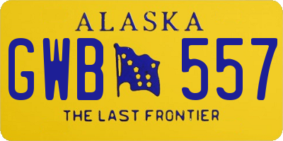 AK license plate GWB557