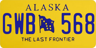 AK license plate GWB568