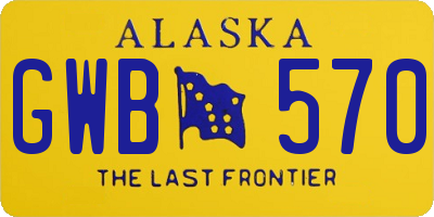 AK license plate GWB570