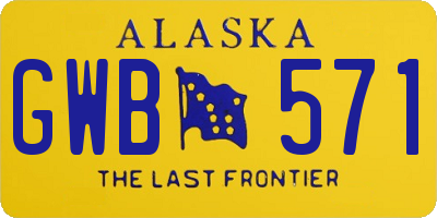 AK license plate GWB571