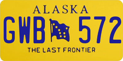 AK license plate GWB572