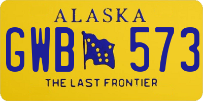 AK license plate GWB573