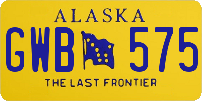 AK license plate GWB575