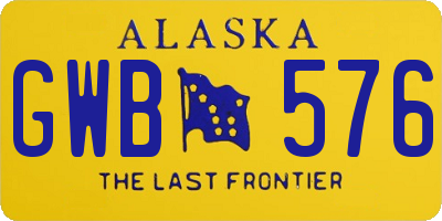 AK license plate GWB576