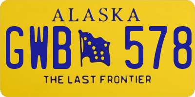 AK license plate GWB578