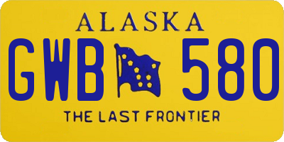 AK license plate GWB580