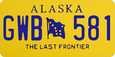 AK license plate GWB581