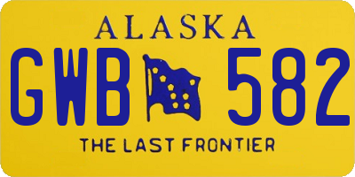 AK license plate GWB582