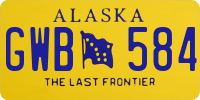 AK license plate GWB584