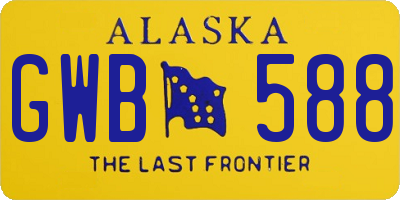 AK license plate GWB588
