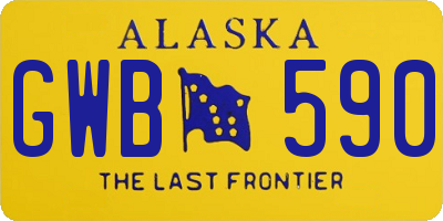 AK license plate GWB590