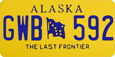 AK license plate GWB592