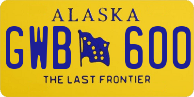 AK license plate GWB600